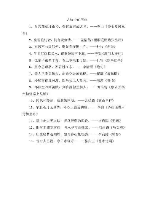 古诗中的用典