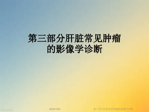 第三部分肝脏常见肿瘤的影像学诊断