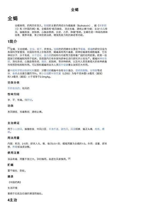 全蝎——精选推荐