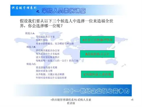 供应链管理课程系列-采购人员素质讲座课件