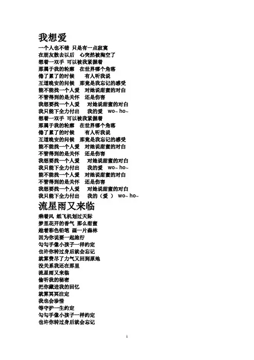 魏晨歌词