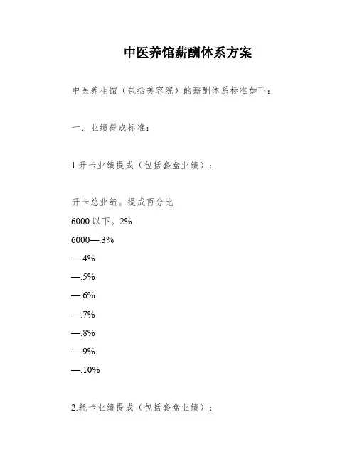 中医养馆薪酬体系方案