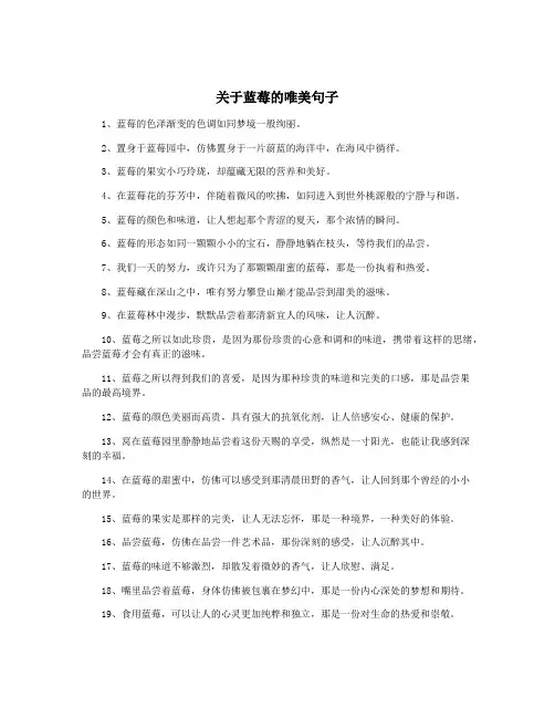 关于蓝莓的唯美句子