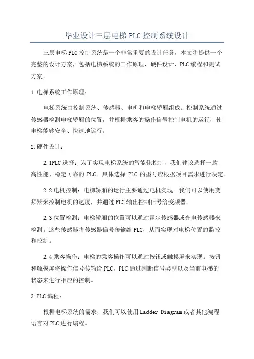 毕业设计三层电梯PLC控制系统设计