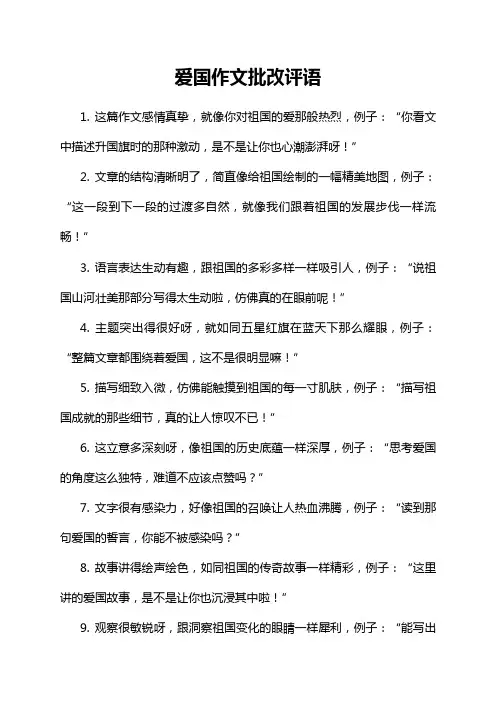 爱国作文批改评语
