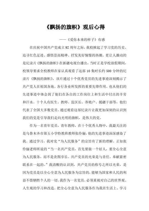 飘扬的旗帜观后心得
