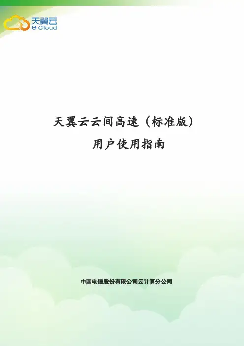 天翼云云间高速（标准版）使用指南说明书