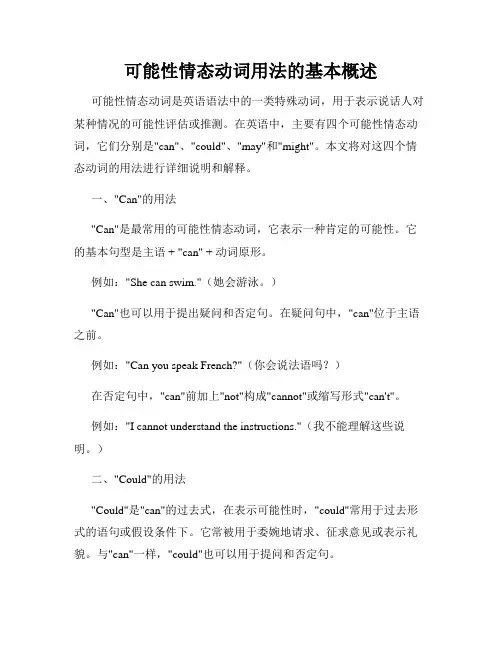 可能性情态动词用法的基本概述