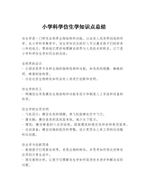 小学科学仿生学知识点总结