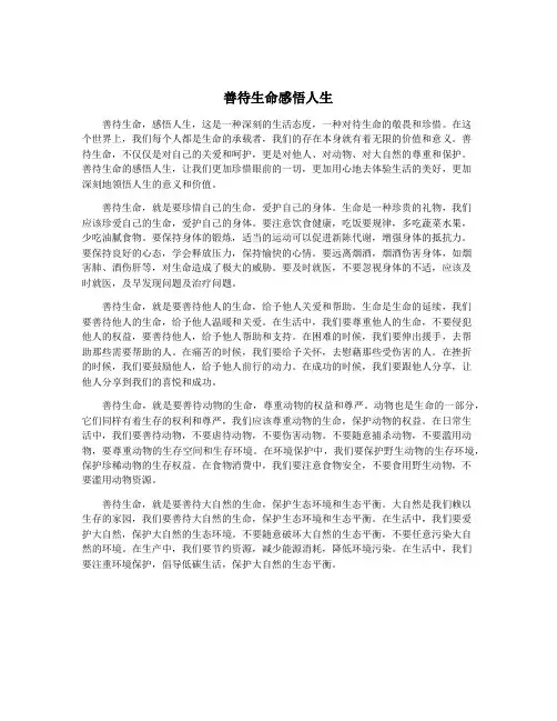善待生命感悟人生