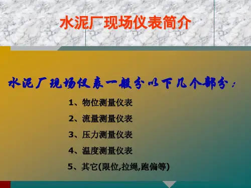 水泥现场仪表简介
