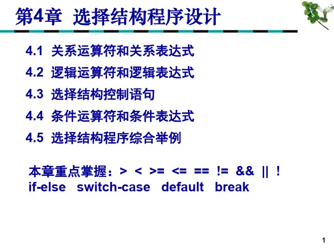 pdf肖C4-选择结构程序设计.pd