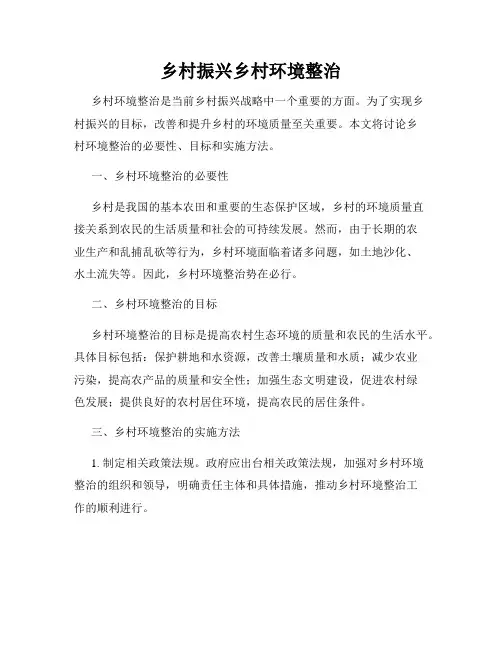 乡村振兴乡村环境整治