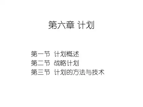 管理学原理-第6章-计划