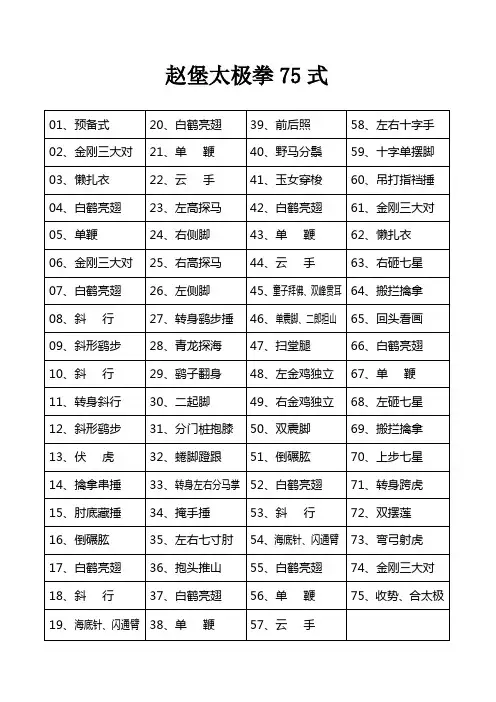 赵堡太极拳75式(最清晰、最完整、最方便)