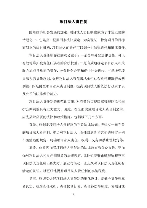 项目法人责任制