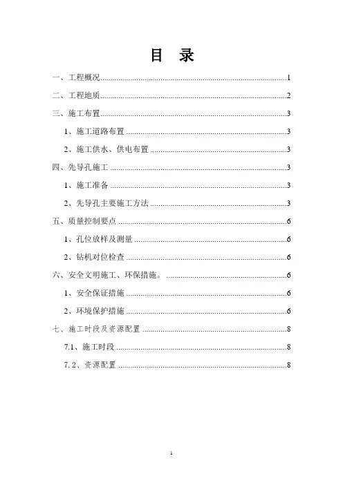 水利工程地质复勘先导孔施工方案_secret