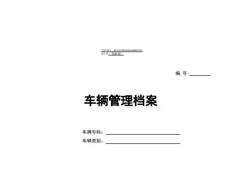 车辆管理档案(一车一档)