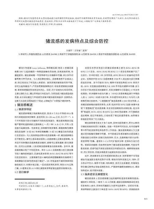 猪流感的发病特点及综合防控