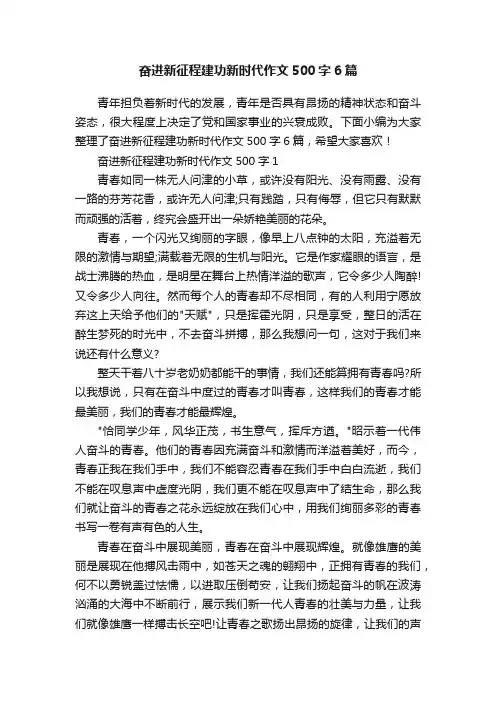 奋进新征程建功新时代作文500字6篇