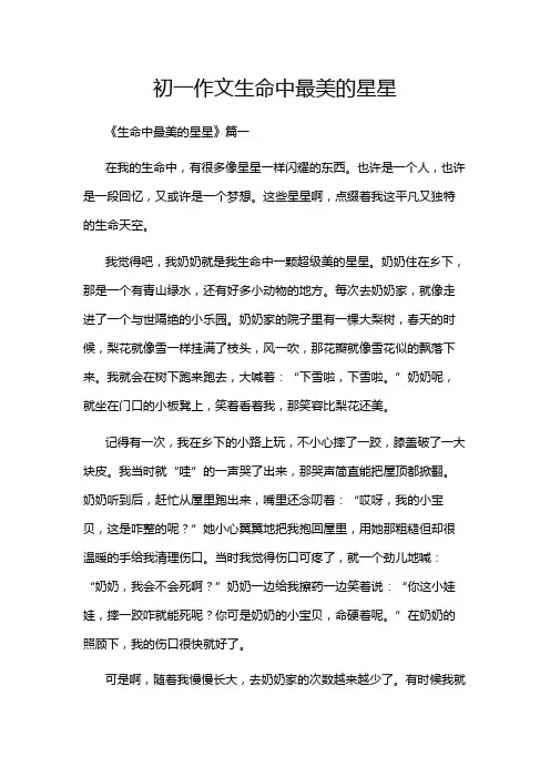 初一作文生命中最美的星星
