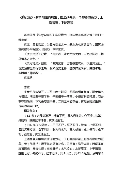 《真武汤》-脾肾阳虚百病生，医圣张仲景一个神奇的药方，上能温脾，下能温肾