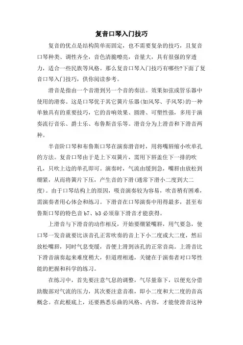 复音口琴入门技巧