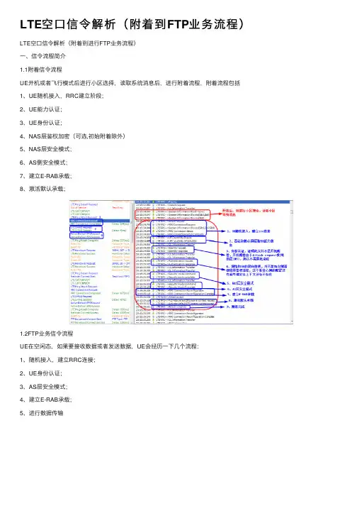 LTE空口信令解析（附着到FTP业务流程）