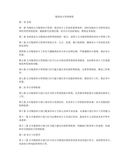 集团审计管理制度