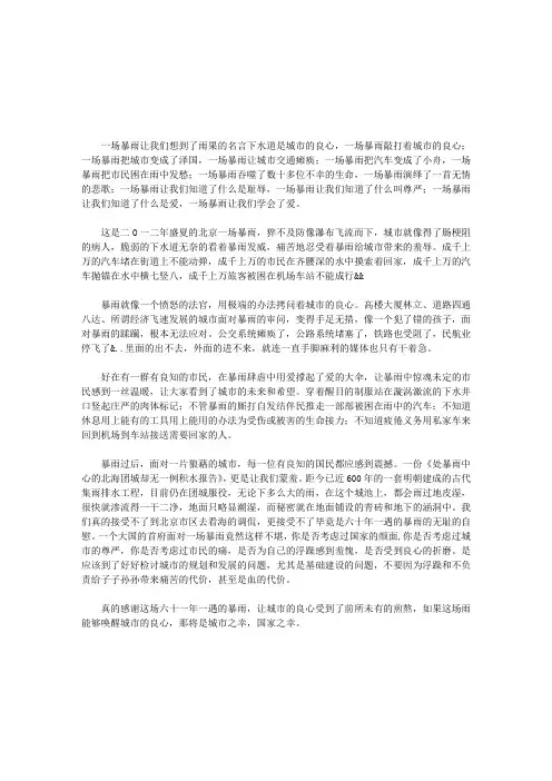 暴雨拷问城市的良心