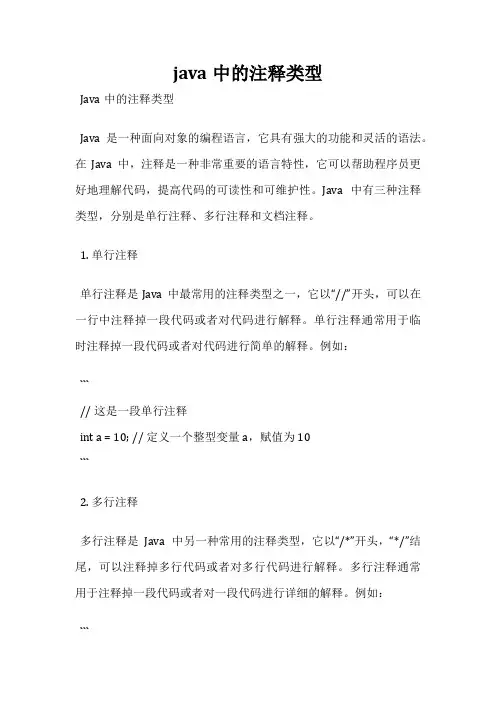 java中的注释类型