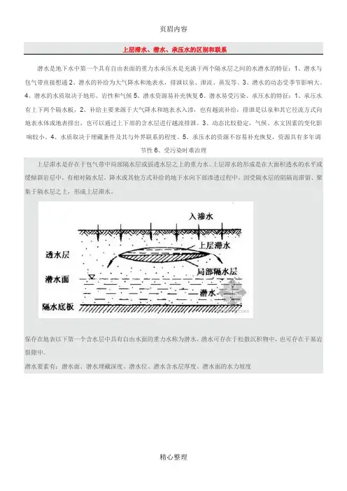 上层滞水、潜水、承压水的区别和联系 (2)