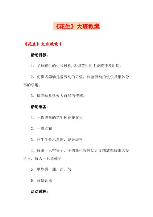 《花生》大班教案