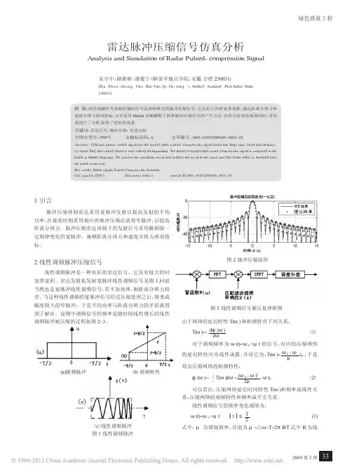 雷达脉冲压缩信号仿真分析