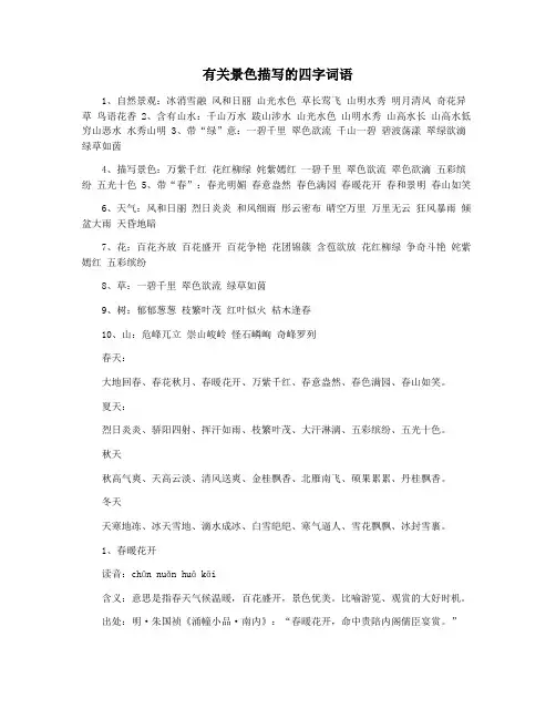 有关景色描写的四字词语