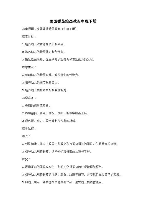 菜园番茄绘画教案中班下册