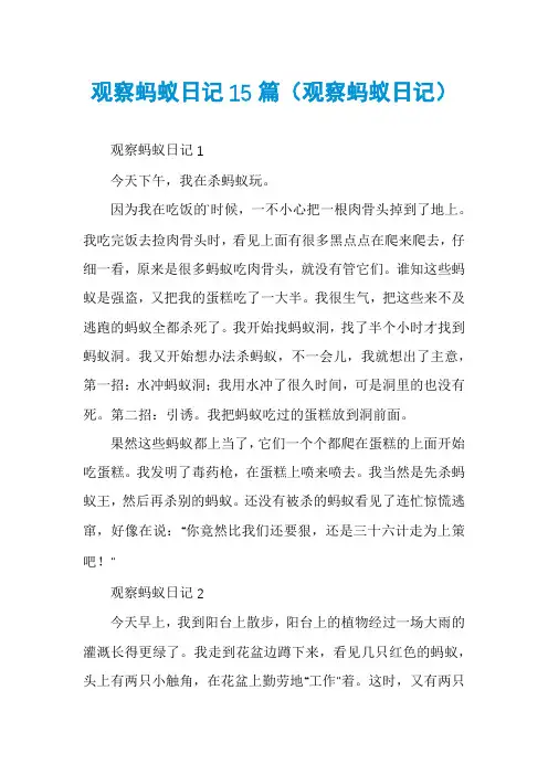 观察蚂蚁日记15篇