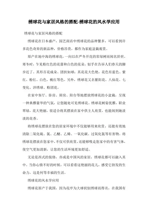 绣球花与家居风格的搭配-绣球花的风水学应用