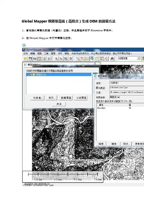 Global Mapper根据等高线(高程点)生成DEM的简易方法