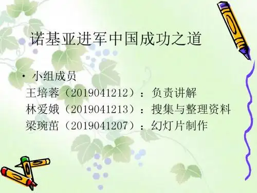 用国际市场营销分析诺基亚进军中国成功之道-PPT精选文档