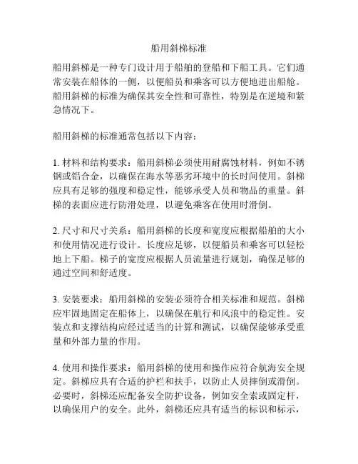 船用斜梯标准