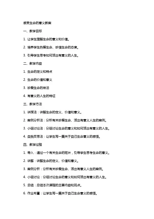 感受生命的意义教案