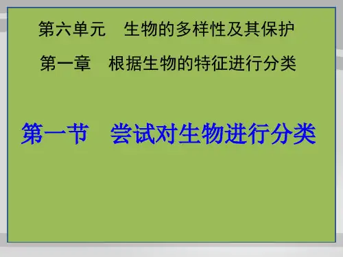 人教版初中生物八年级上册  6.1.1 尝试对生物进行分类 课件  (共23张PPT)