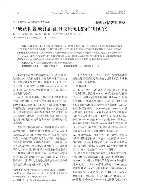 中成药抑制成纤维细胞胶原沉积的作用研究