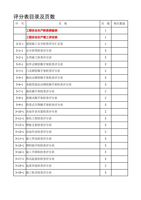 安全验收表