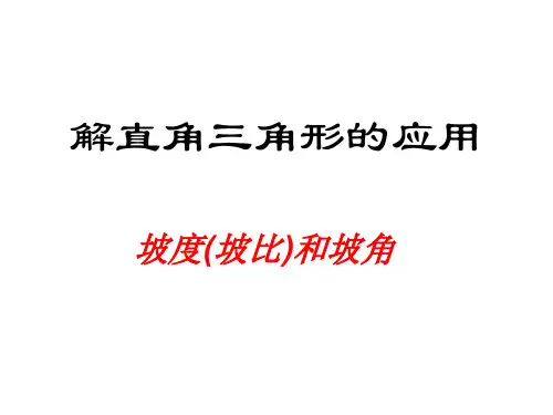 最新解直角三角形的应坡比与坡度