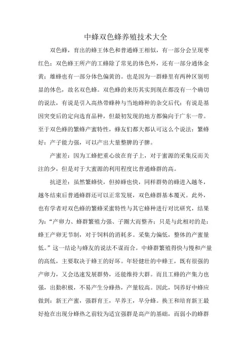 中蜂双色蜂养殖技术大全