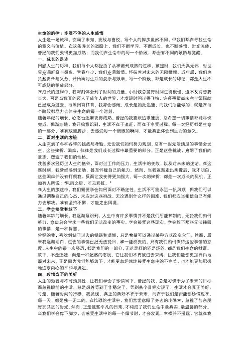 生命的韵律：步履不停的人生感悟