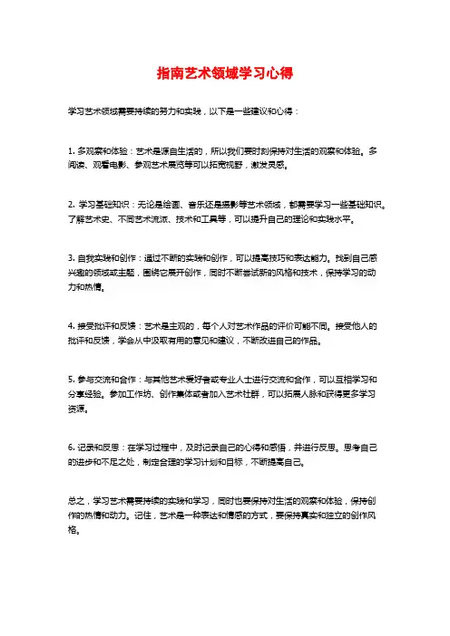 指南艺术领域学习心得