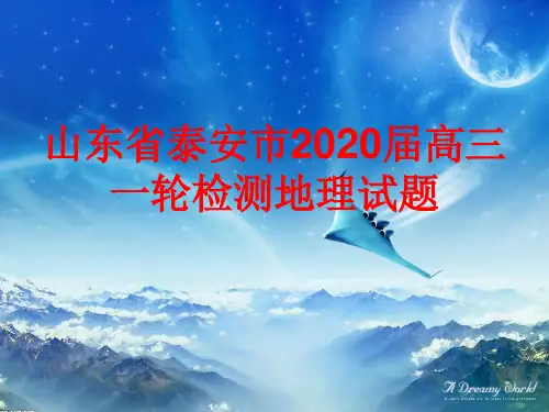 山东省泰安市2020届高三地理一轮检测地理试题讲评